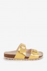 Women\'s flat sandal in gold