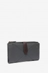 Grey leather large wallet