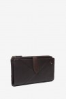 Brown leather large wallet