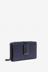 Blue metallic leather medium wallet with hardware