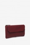 Burgundy leather large wallet with flap