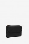 Black leather medium wallet with flap