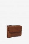 Cognac leather medium wallet with flap