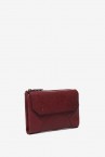 Burgundy leather medium wallet with flap