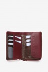 Burgundy leather medium wallet with flap