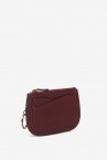 Burgundy leather half moon coin purse