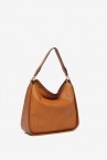 Shoulder bag in cognac recycled materials