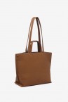 Shopper bag in cognac recycled materials