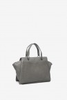 Handbag in grey recycled materials