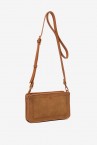 Crossbody bag in cognac recycled materials