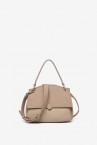 Bolso de mano pequeño en materiales reciclados beige