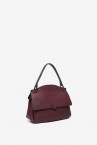 Large handbag in burgundy recycled materials