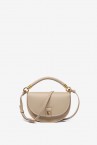 Half-moon crossbody bag in beige recycled materials