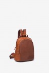 Backpack in cognac recycled materials