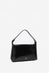 Shoulder bag in black patent leather