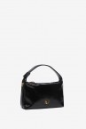 Small shoulder bag in black patent leather