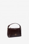 Small shoulder bag in burgundy patent leather