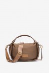 Nylon crossbody bag in camel