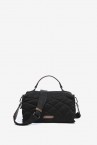 Padded shoulder bag in black recycled materials