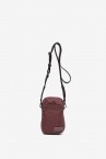 Mobile phone bag in burgundy recycled materials