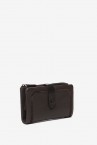 Brown suede and leather medium wallet