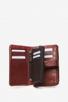 Terracotta suede and leather medium wallet