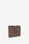 Taupe suede and leather small wallet