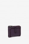 Purple suede and leather small wallet