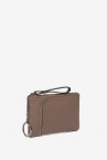 Taupe suede and leather coin purse