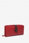 Red leather large wallet