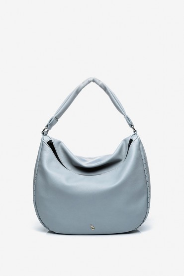 Hobo bag in light blue with side die-cutting