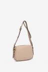 Beige leather crossbody bag