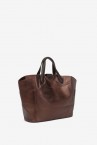 Bronze leather shopper bag