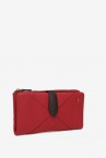 Red leather large wallet