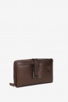 Bronze metallic leather medium wallet with hardware