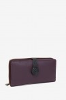 Purple leather large wallet