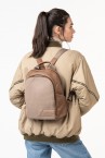 Backpack in taupe recycled materials