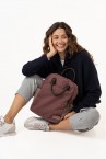 Burgundy backpack in recycled materials