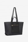 Black denim shopper bag