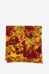 Wool scarf with floral print in amber