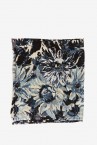 Viscose scarf with floral print in black