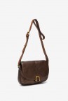 Bronze crossbody bag with bronze leather hardware