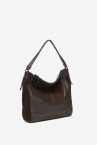 Brown leather and split leather shoulder bag