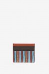 Leather card holder with multicoloured print