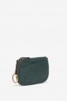 Green leather half moon coin purse