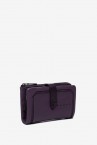 Purple suede and leather medium wallet