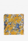 Wool scarf with abstract print in amber