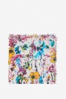 Wool scarf with multicolor floral print