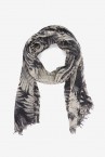 Wool scarf with print in black