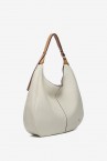 Shoulder bag in beige recycled materials